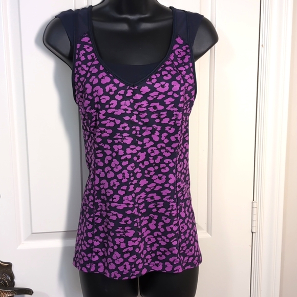 Lululemon Super Sport Tank Mini Cherry cheetah Ultra Violet Naval Blue Size 4 - Picture 2 of 12